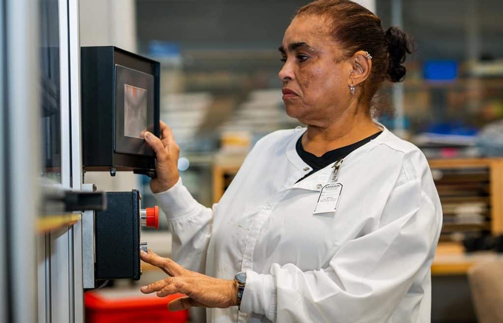 ammonia badge on employee. ammonia detector.