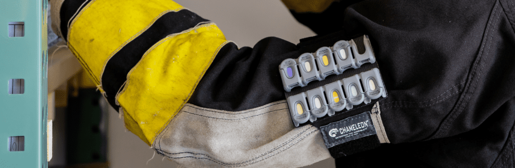 Morphix Chameleon Chemical Detection Armband being worn in a practical application 